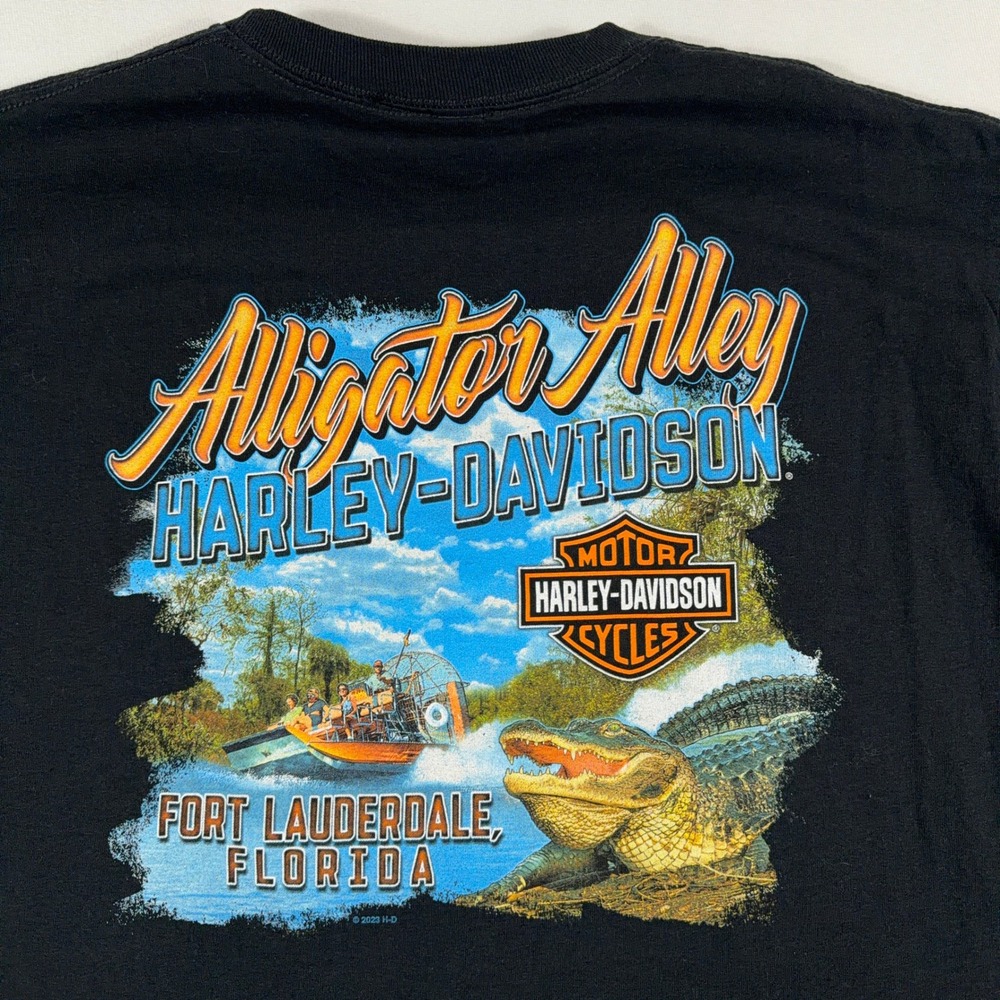 Harley-Davidson Long Sleeve Alligator Alley Florida Graphic T-Shirt Large